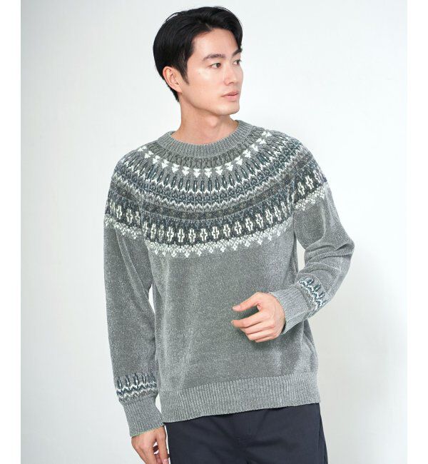 ikka「モール求心柄ニット」|プルオーバー|