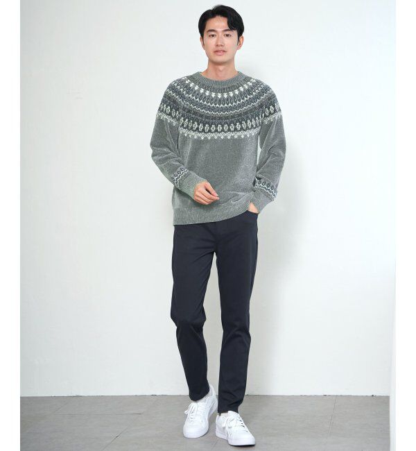 ikka「モール求心柄ニット」|プルオーバー|