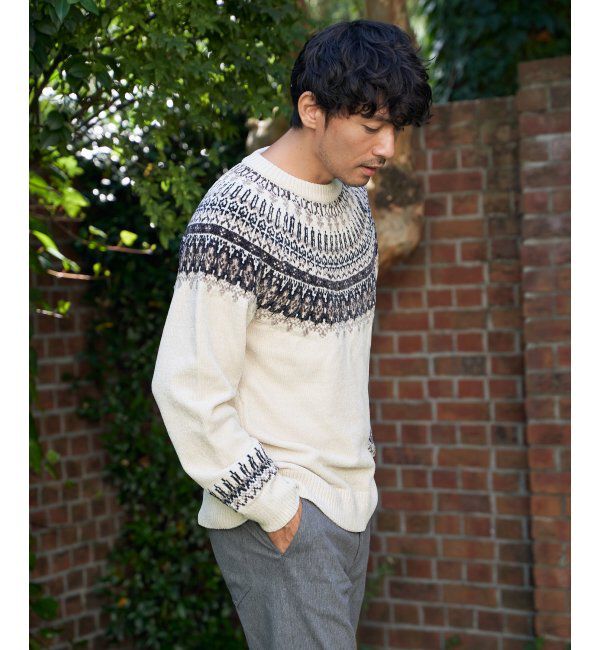 ikka「モール求心柄ニット」|プルオーバー|