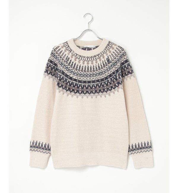 ikka「モール求心柄ニット」|プルオーバー|