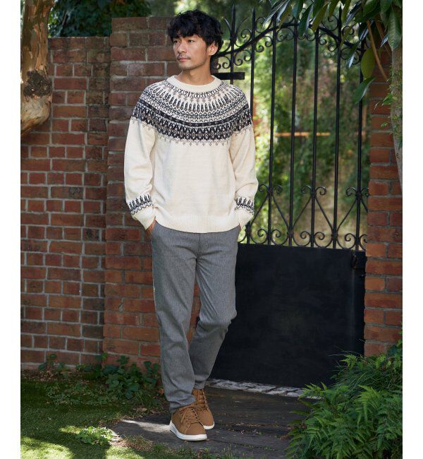 ikka「モール求心柄ニット」|プルオーバー|