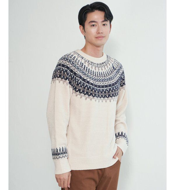 ikka「モール求心柄ニット」|プルオーバー|