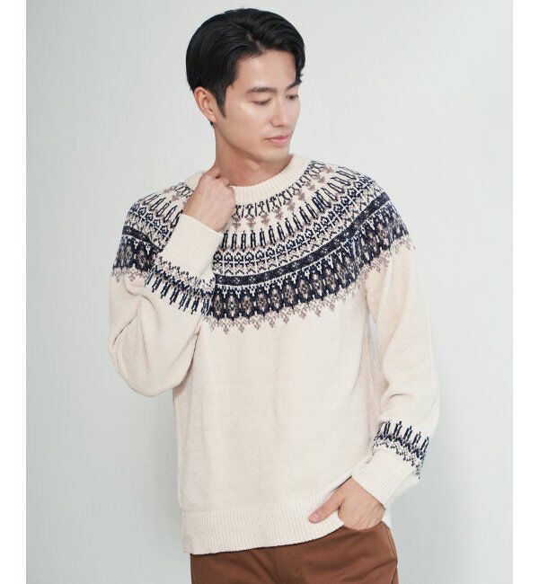ikka「モール求心柄ニット」|プルオーバー|