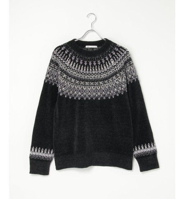 ikka「モール求心柄ニット」|プルオーバー|