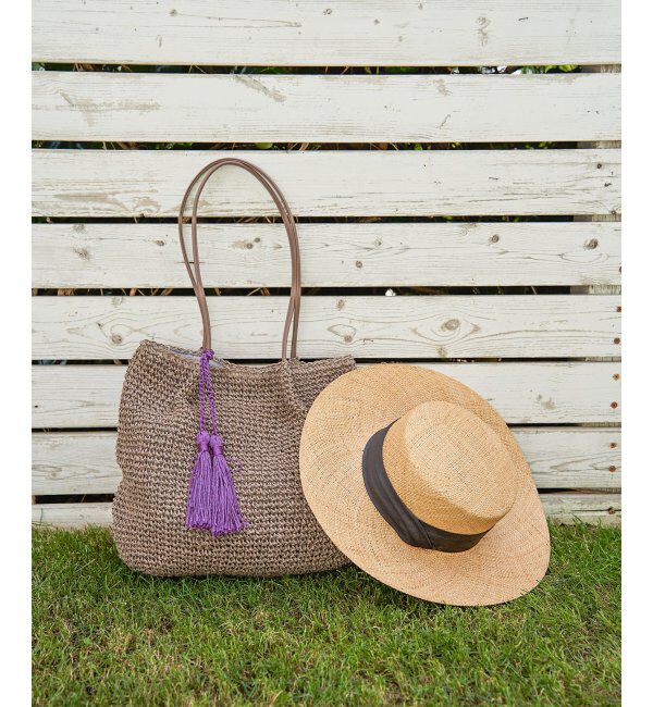 Lbc with Life「タッセルペーパートートバッグ」|その他|グレー