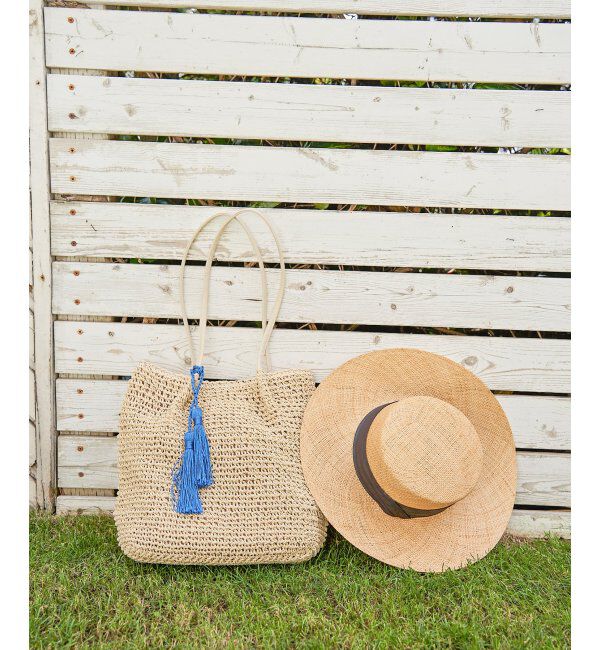 Lbc with Life「タッセルペーパートートバッグ」|その他|ベージュ