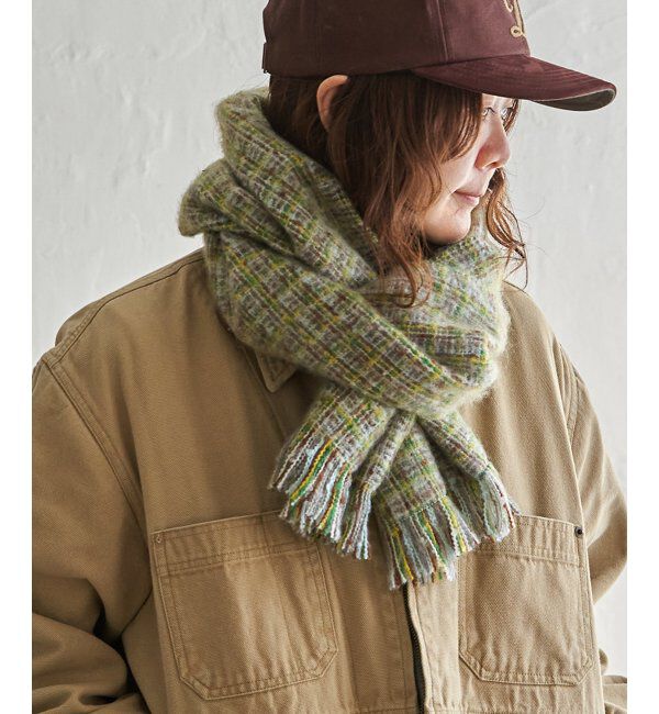 Lbc with Life「MIX織 細幅マフラー」|マフラー|グリーン