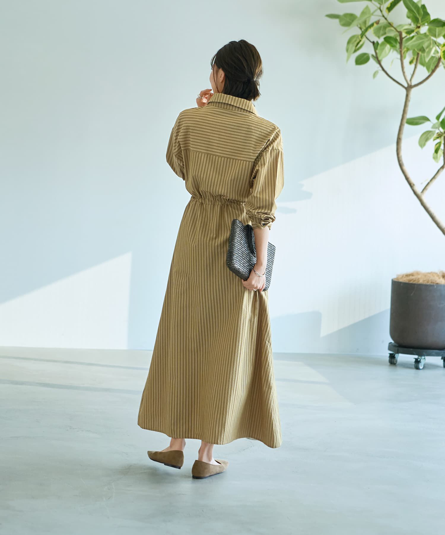 STYLE DELI「【LUXE】交互ストライプ柄シャツワンピース」|ワンピース|