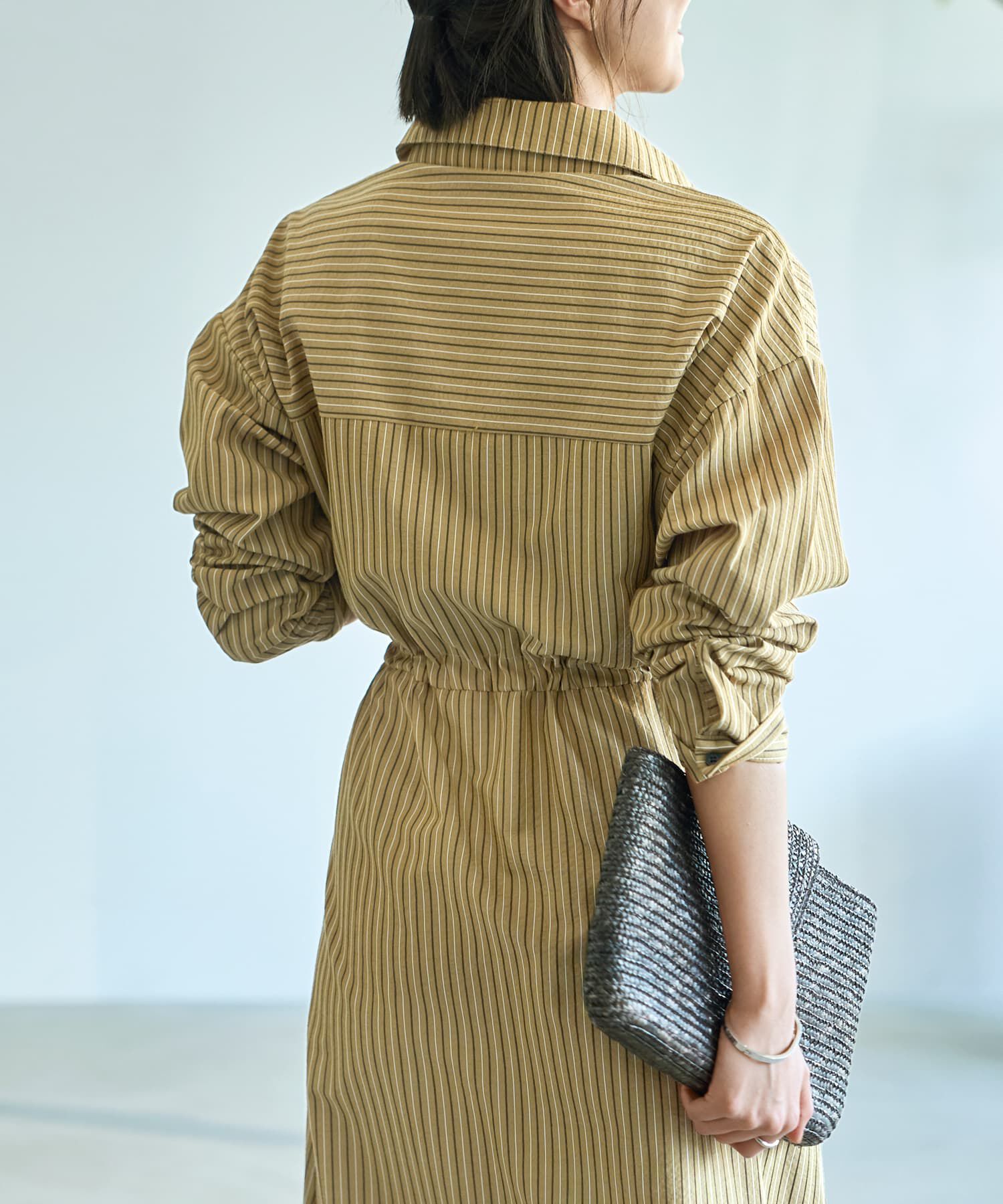 STYLE DELI「【LUXE】交互ストライプ柄シャツワンピース」|ワンピース|
