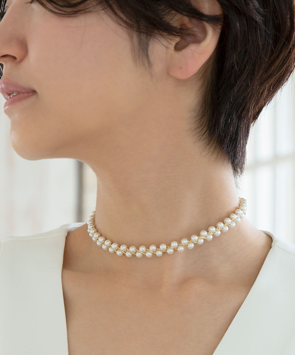 colleca la「2連パールチョーカー」|ネックレス|ゴールド