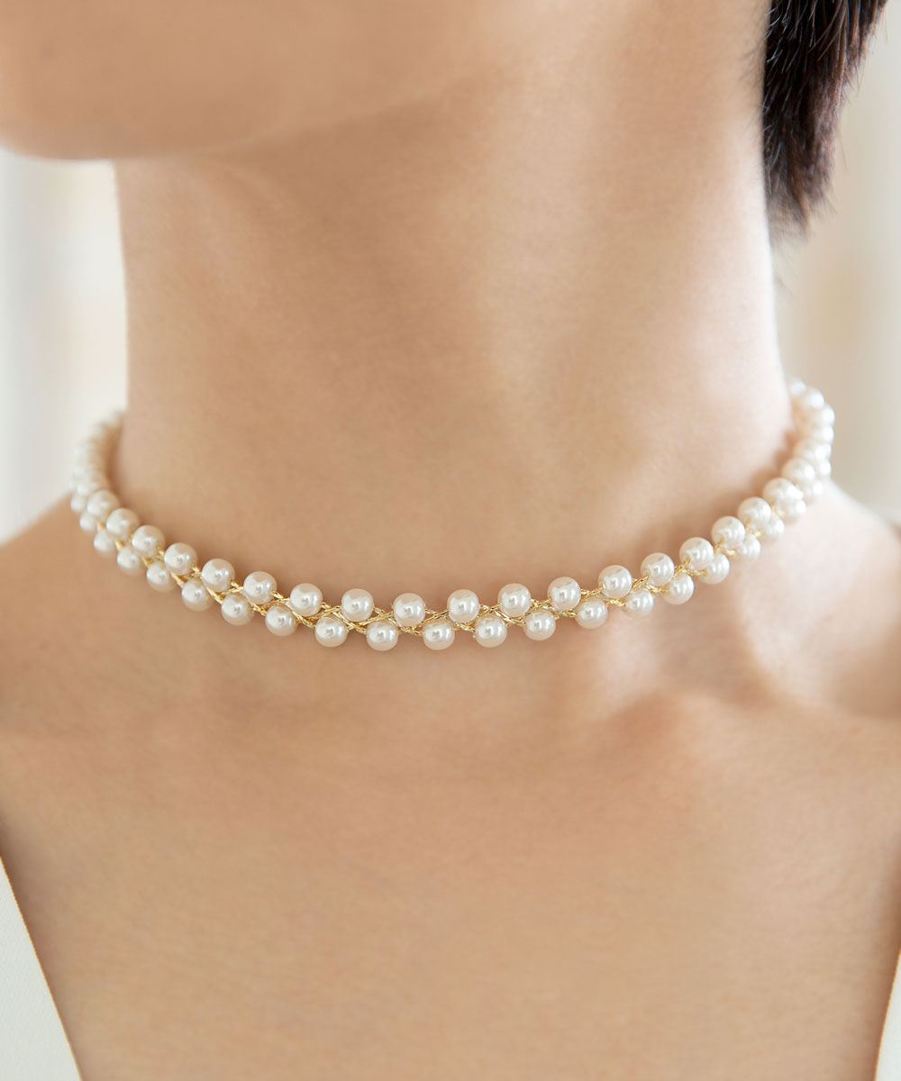 colleca la「2連パールチョーカー」|ネックレス|