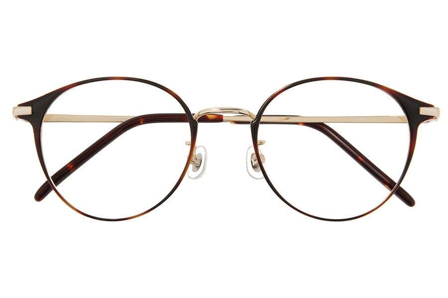  「[中顔面短縮みえメガネ]ボストン型 メガネ （レンズ交換券付き）メタルフレーム Zoff ブラックゴールド」|メガネ|