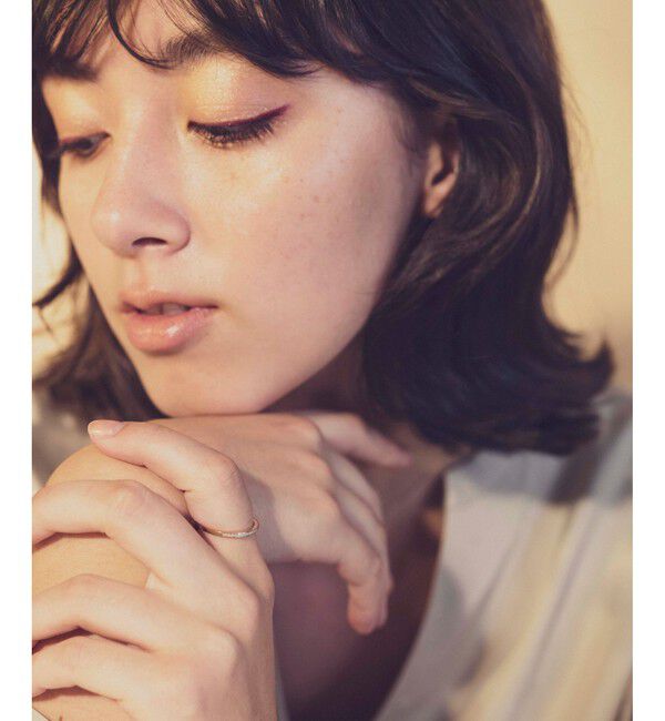 ete「K18YG レイヤード ハーフエタニティ リング」|リング|