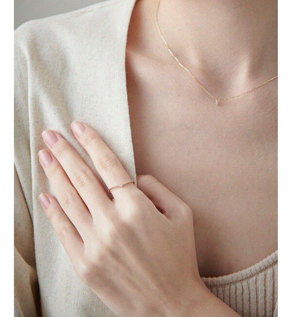 ete「[レイヤード] K10YG ダイヤモンド リング」|リング|