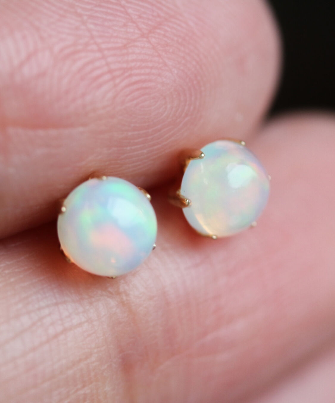  「オパール ラウンド ピアス | K18」|ピアス|