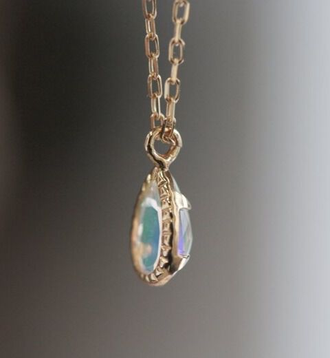  「オパール ペアシェイプ ネックレス | K10YG」|ネックレス|