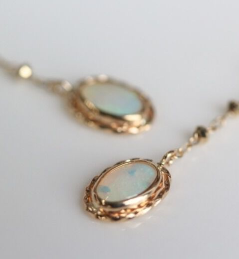  「オーストラリア オパール ピアス | K10YG」|ピアス|