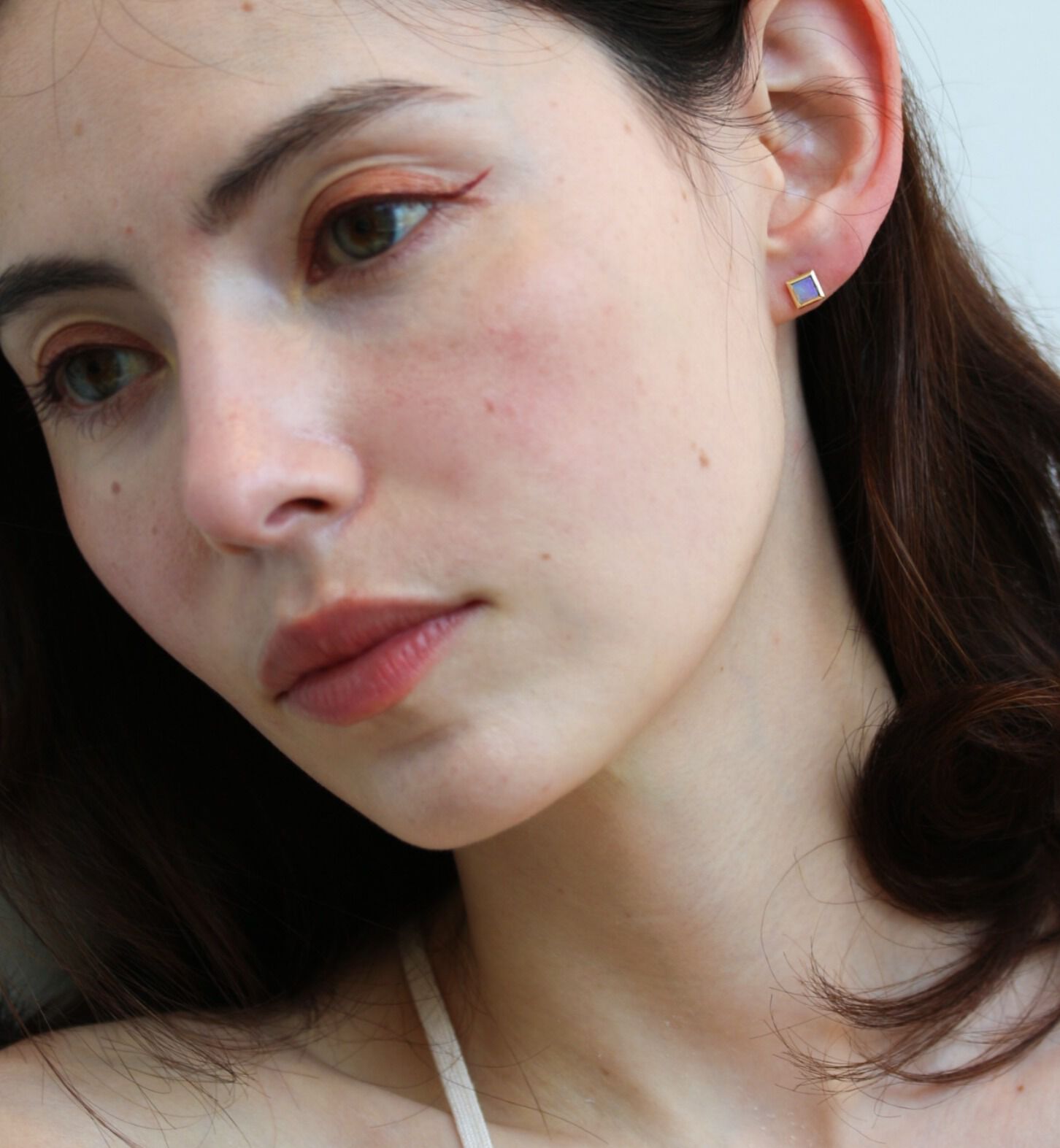  「オパール スクエア ピアス | K10YG」|ピアス|