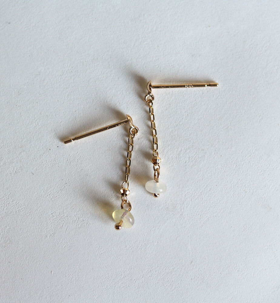  「オパール チェーン ピアス  | K10YG」|ピアス|