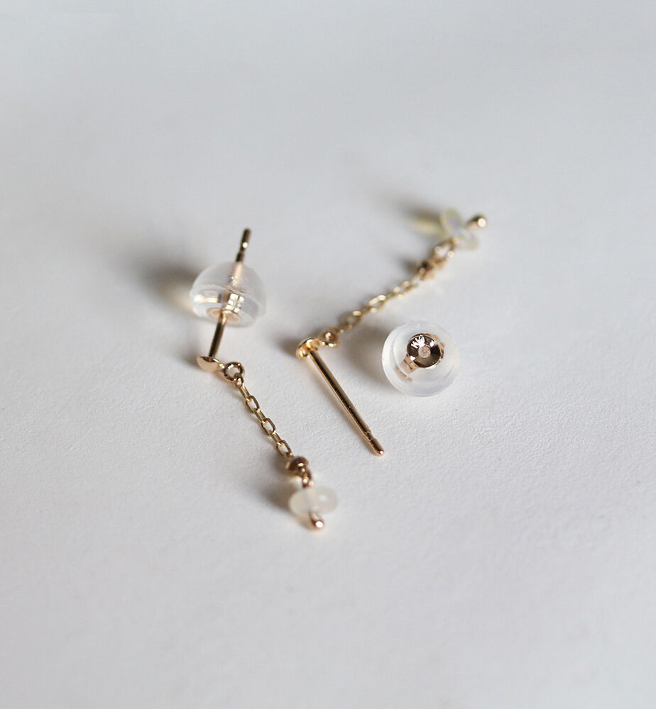  「オパール チェーン ピアス  | K10YG」|ピアス|