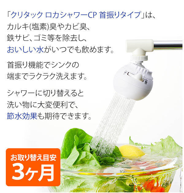 BACKYARD FAMILY「浄水器 クリタック KURITA 通販 首振りタイプ ロカシャワーCP 浄水蛇口 泡沫水栓」|食器・キッチングッズ|