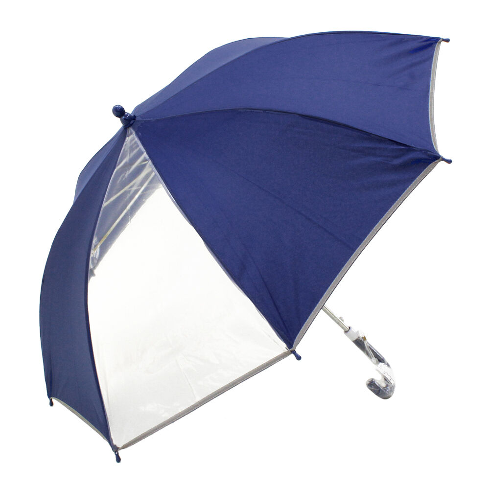 BACKYARD FAMILY「長傘 子供用 50cm 透明窓 通販 反射テープ付 キッズ 園児 小学生 低学年 シンプル 無地」|傘|ブルー1