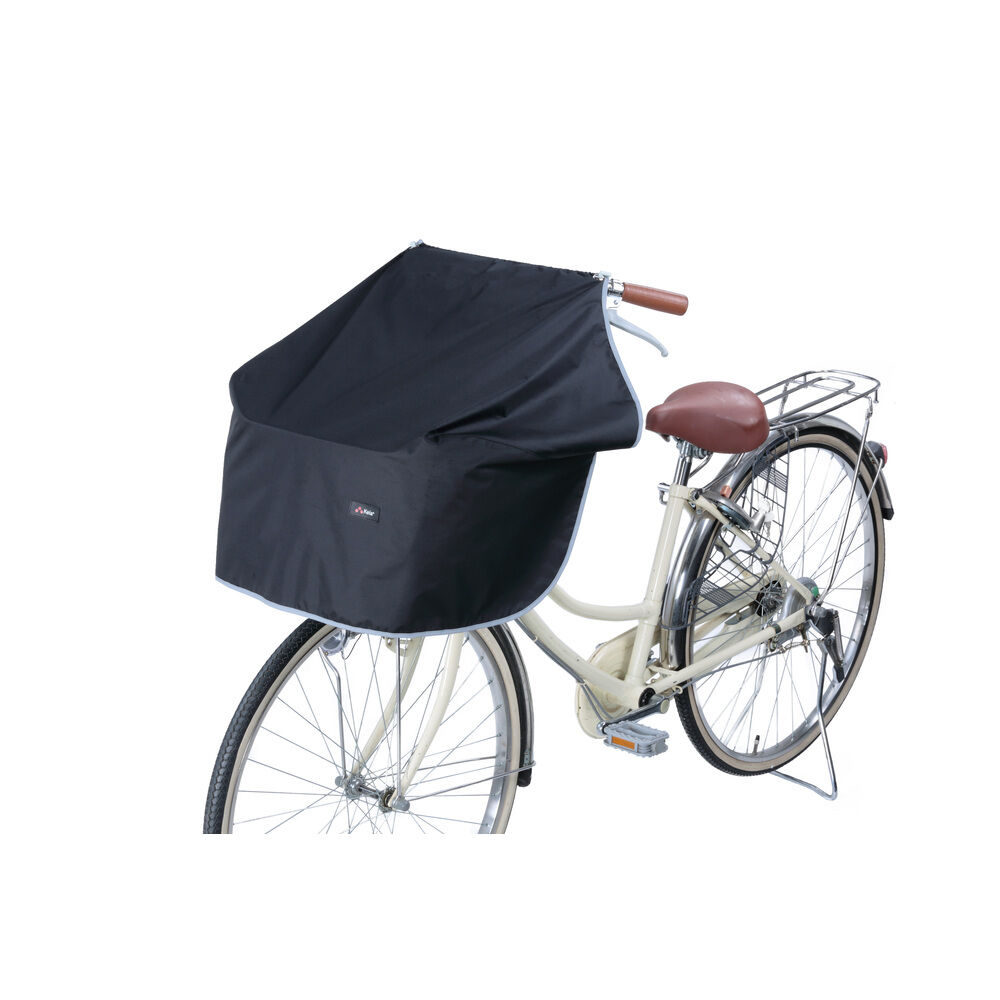 BACKYARD FAMILY「前かごカバー ワイド 通販 ワイドサイクルエプロン 自転車 前カゴカバー かごカバー カゴカバー」|その他|ブラック1