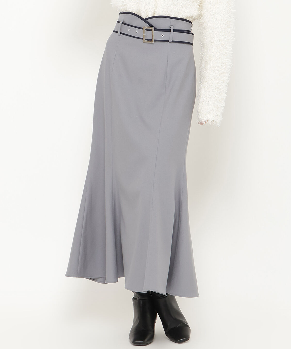 アンドクチュール「ベルト付きパイピングマーメイドスカート」|スカート|