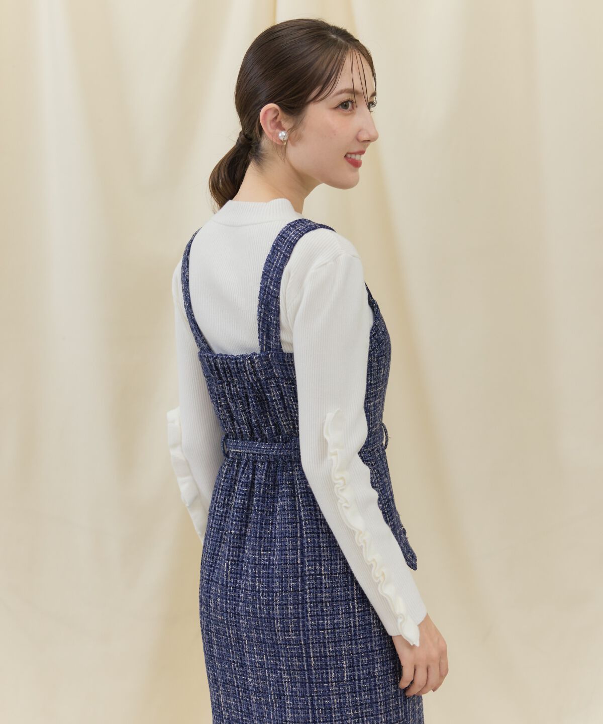 アンドクチュール「ツイードキャミジャンスカ」|ジャンパースカート|