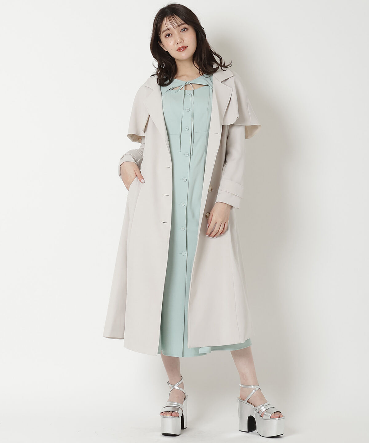 REDYAZEL「デコルテリボンあきマーメイドワンピース」|ワンピース|