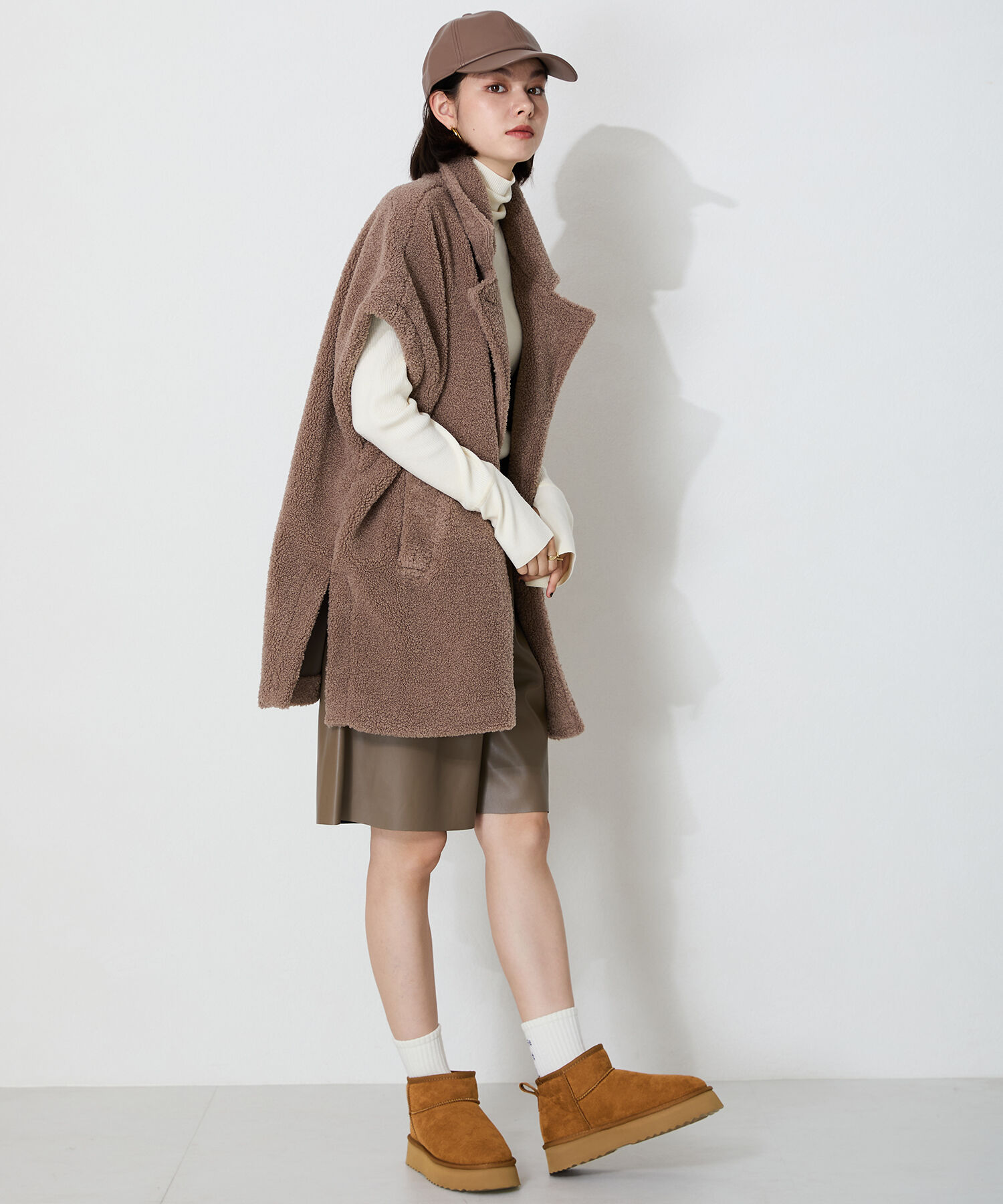 ORiental TRaffic「【累計1万足突破】 厚底 ムートン ショートブーツ /35401 軽量 防寒」|ショートブーツ|