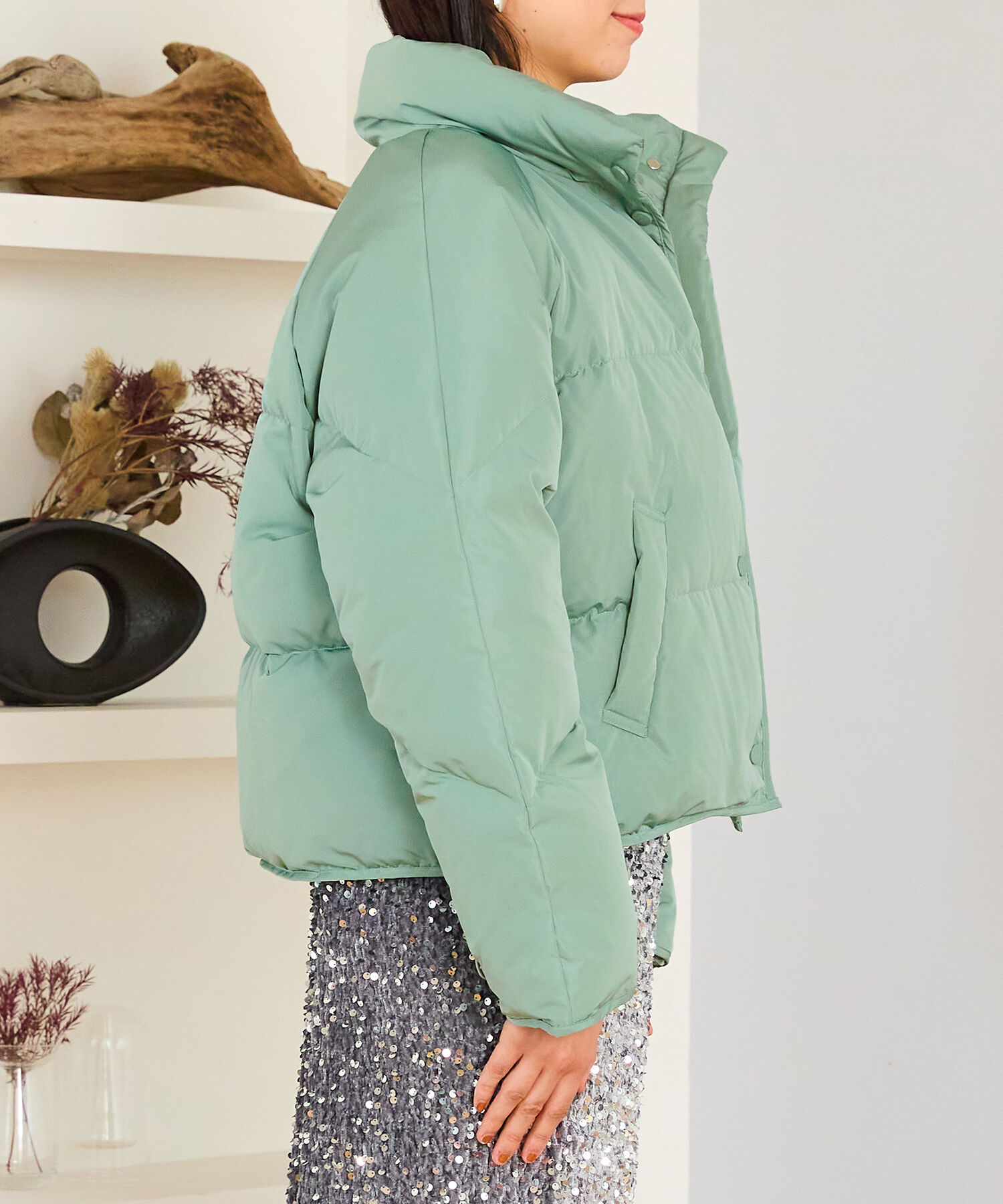 ORiental TRaffic「スタンドネック ショート ダウン ジャケット /MO43D02」|ダウン|