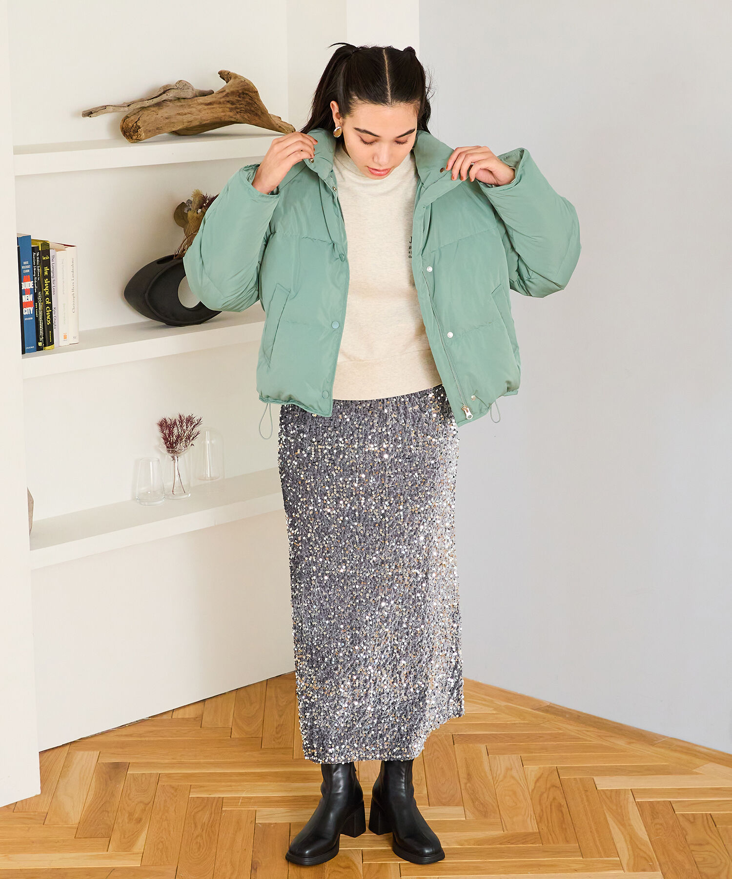 ORiental TRaffic「スタンドネック ショート ダウン ジャケット /MO43D02」|ダウン|