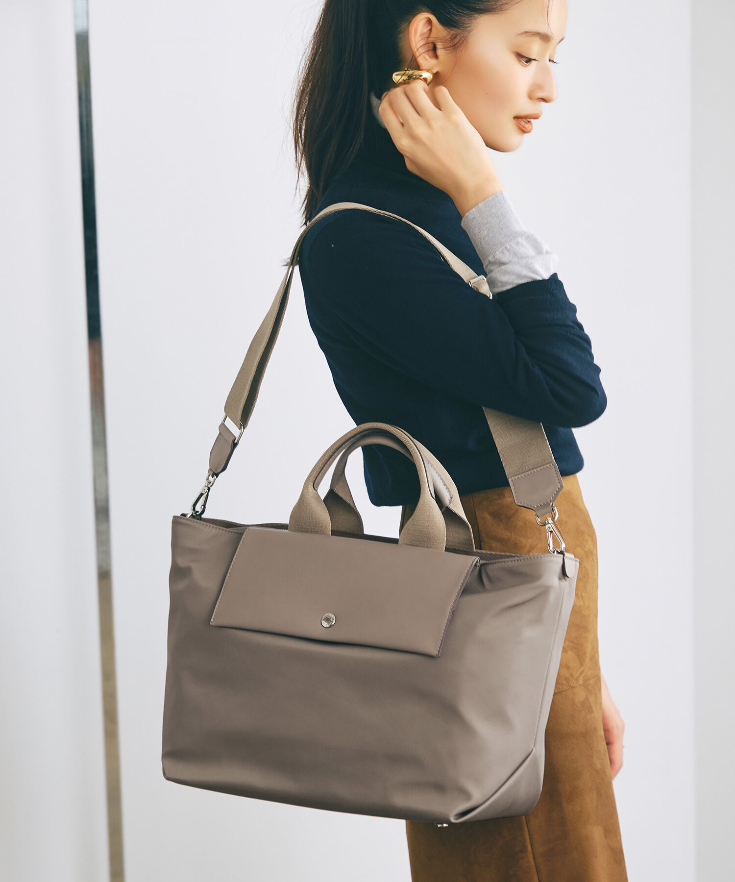 TOPKAPI TREASURE「【Breath TOPKAPI】DAY TRIPPER デイトリッパー ナイロン 2way トートバッグ A4対応」|トートバッグ|グレージュ