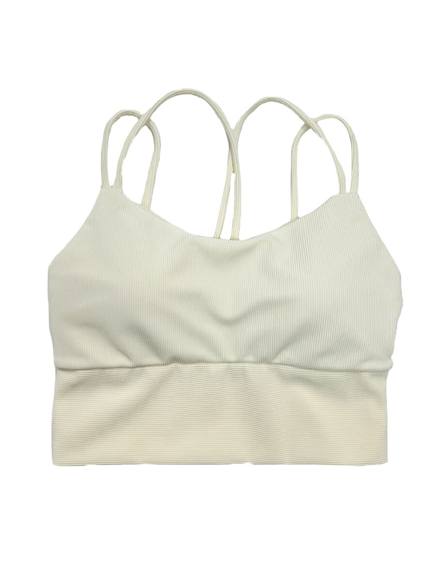 ALBOVE「リブ素材ストラッピーショルダーブラ」|ビキニ|