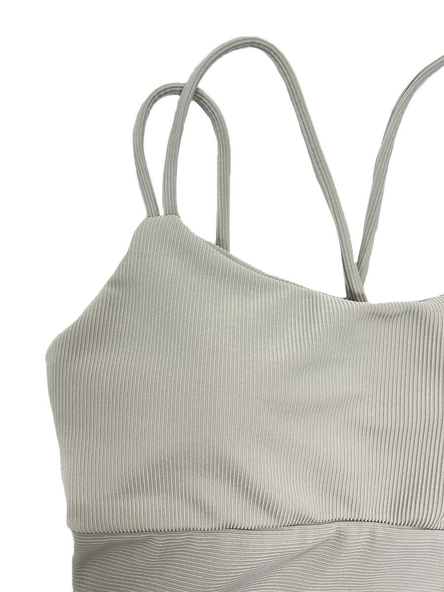 ALBOVE「リブ素材ストラッピーショルダーブラ」|ビキニ|