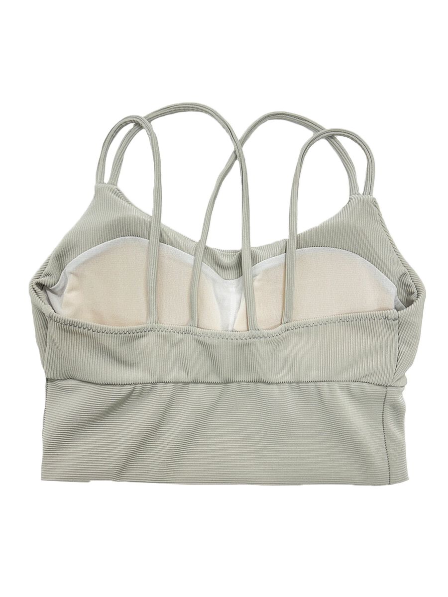 ALBOVE「リブ素材ストラッピーショルダーブラ」|ビキニ|