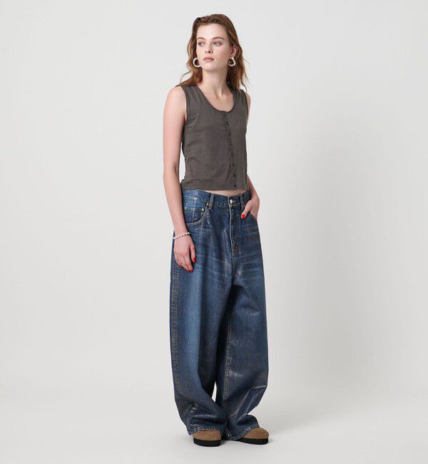 ASTRAET「＜ASTRAET＞ハイゲージ テンジク  ボタン Uネックベスト」|Tシャツ・カットソー|