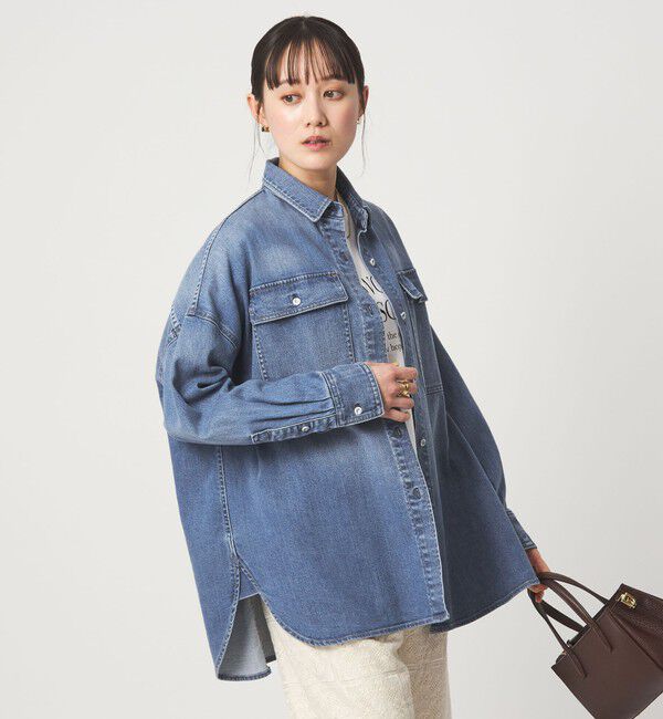 UNITED ARROWS green label relaxing「【別注】＜Healthy DENIM＞Almond ミドル デニム シャツ」|シャツ・ブラウス|