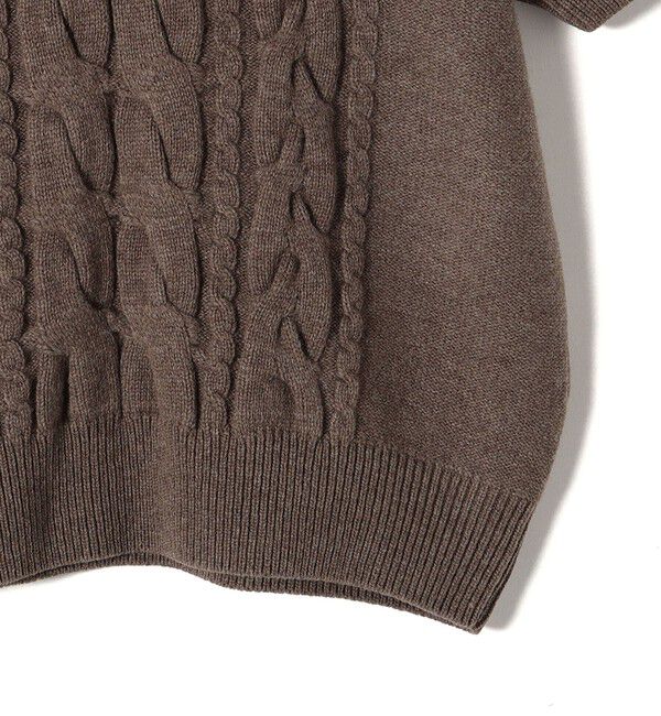 SHIPS for women「【SHIPS別注】WRAPINKNOT:ハイネック ショート スリーブ ケーブル」|ニット・セーター|