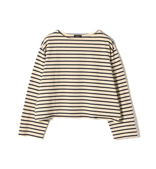 SHIPS for women「SHIPS Primary Navy Label:〈洗濯機可能〉ボリューム ワイド ボーダー プルオーバー」|Tシャツ・カットソー|ナチュラル