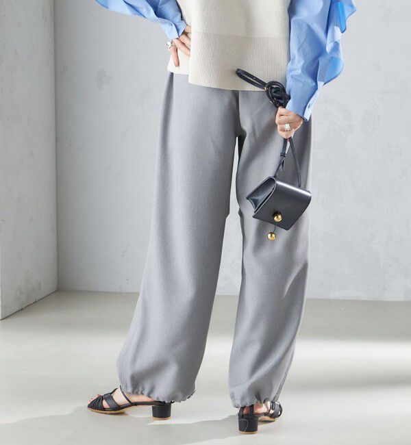 SHIPS for women「〈手洗い可能〉メランジ ツイル ギャザー カーゴパンツ ◇」|カーゴ|