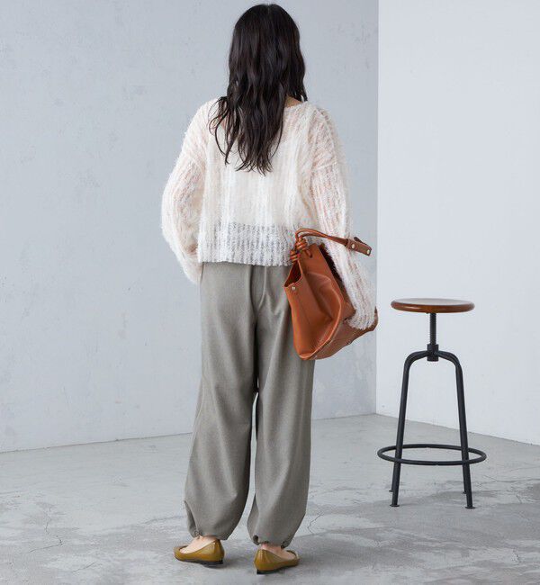 SHIPS for women「〈手洗い可能〉メランジ ツイル ギャザー カーゴパンツ ◇」|カーゴ|