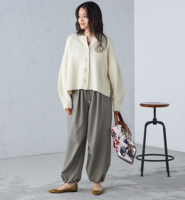 SHIPS for women「〈手洗い可能〉メランジ ツイル ギャザー カーゴパンツ ◇」|カーゴ|