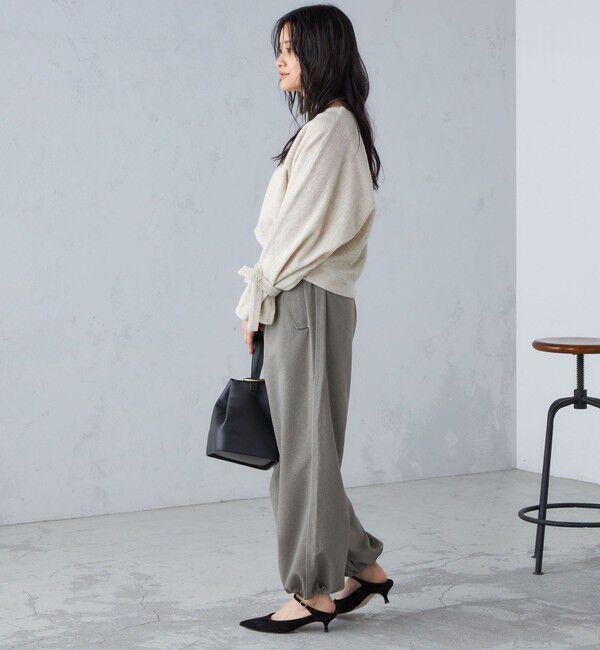 SHIPS for women「〈手洗い可能〉メランジ ツイル ギャザー カーゴパンツ ◇」|カーゴ|