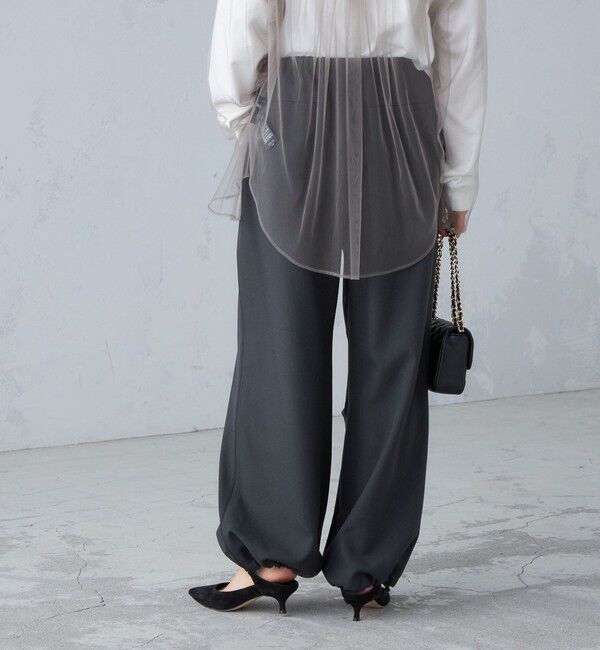 SHIPS for women「〈手洗い可能〉メランジ ツイル ギャザー カーゴパンツ ◇」|カーゴ|