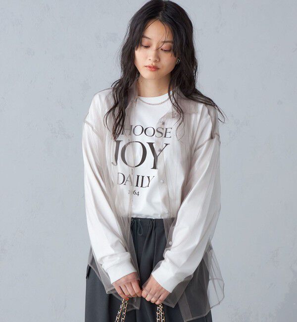 SHIPS for women「〈手洗い可能〉チュール ビッグ シャツ ◇」|シャツ・ブラウス|