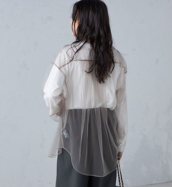 SHIPS for women「〈手洗い可能〉チュール ビッグ シャツ ◇」|シャツ・ブラウス|