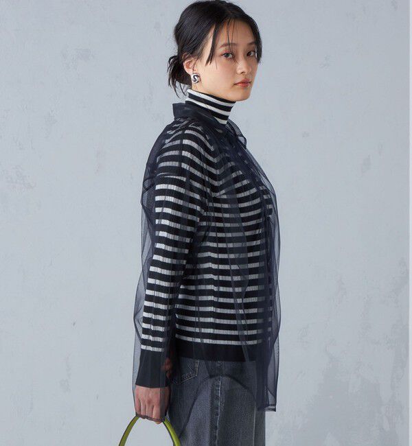 SHIPS for women「〈手洗い可能〉チュール ビッグ シャツ ◇」|シャツ・ブラウス|