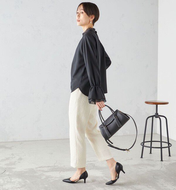 SHIPS for women「〈手洗い可能〉フクレ ジャカード テーパード パンツ」|その他|